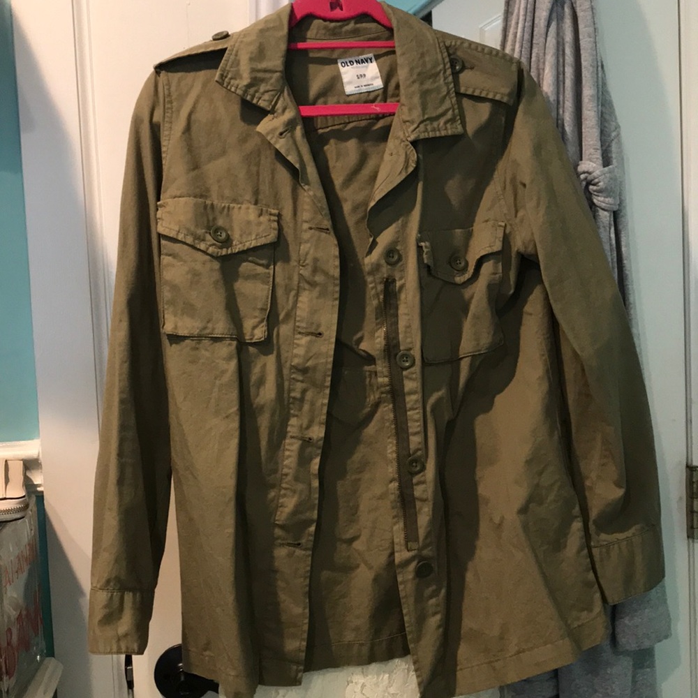Army green light coat